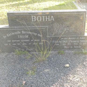BOTHA Taylor 1911-1964 &amp; Francina DIPPENAAR 1917-1996