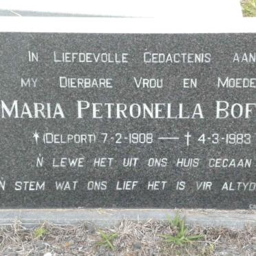 BOFFA Maria Petronella nee DELPORT 1908-1983