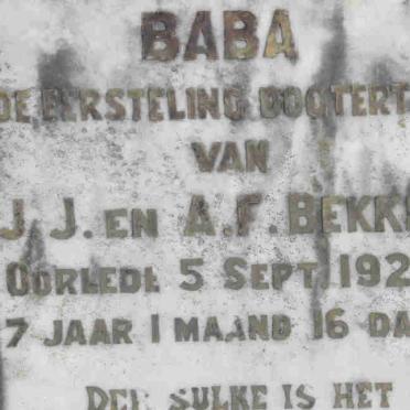 BEKKER Baba -1920