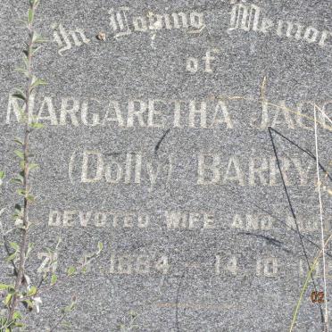 BARRY Margaretha Jacoba 1884-1959