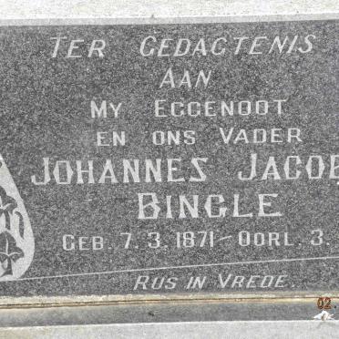 BINGLE Johannes Jacobus 1871-1931