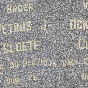 CLOETE Ockert A. -1928 :: CLOETE Petrus J. -1935