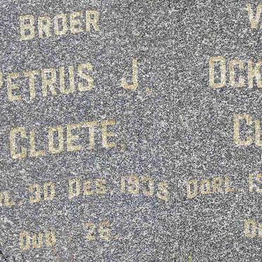 CLOETE Ockert A. -1928 :: CLOETE Petrus J. -1935