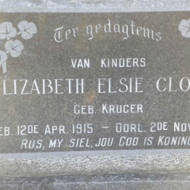 CLOETE Elizabeth Elsie nee KRUGER 1915-1972