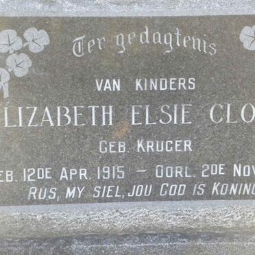 CLOETE Elizabeth Elsie nee KRUGER 1915-1972