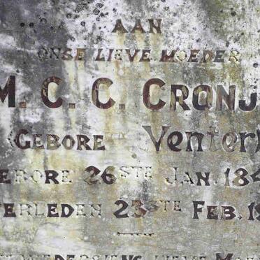 CRONJE M.C.C. nee VENTER 1849-1927