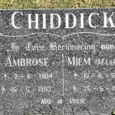 CHIDDICK Ambrose 1904-1993 &amp; Miem MAARTENS 1897-1988