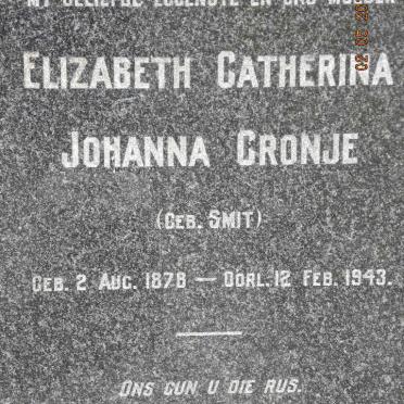CRONJE Elizabeth Catherina Johanna nee SMIT 1878-1943