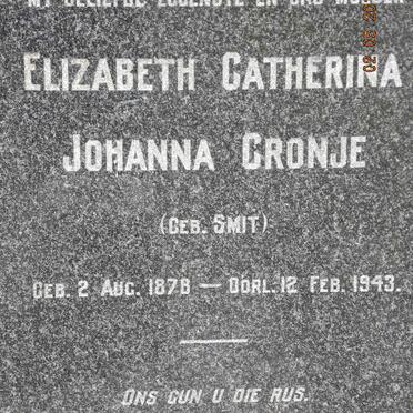 CRONJE Elizabeth Catherina Johanna nee SMIT 1878-1943