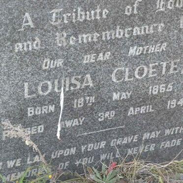CLOETE Louisa 1865-1945