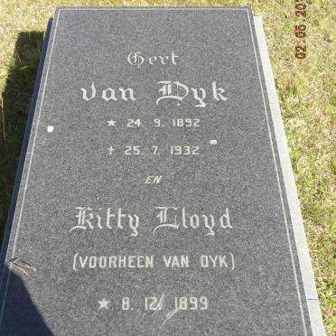 DYK Gert, van 1892-1932 &amp; Kitty LLOYD, previously VAN DYK 1899-1984