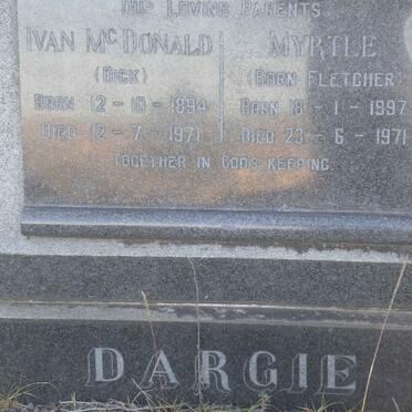 DARGIE Ivan McDonald 1894-1971 &amp; Myrtle FLETCHER 1897-1971