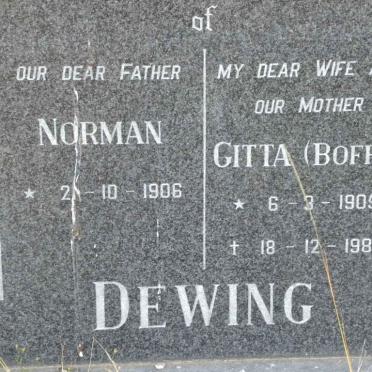 DEWING Norman 1906- &amp; Gita BOFFA 1905-1980
