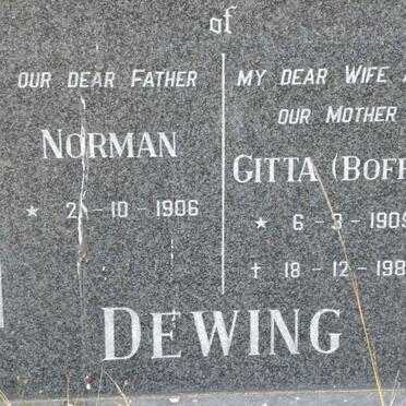 DEWING Norman 1906- &amp; Gita BOFFA 1905-1980