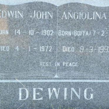 DEWING Edwin John 1902-1972 &amp; Angiolina S. BOFFA 1910-1993