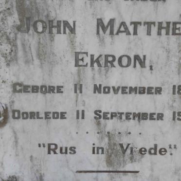 EKRON John Matthew 1870-1935