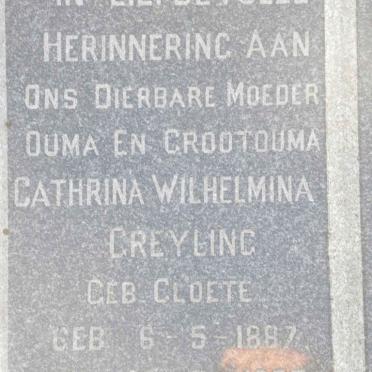 GREYLING Cathrina Wilhelmina nee CLOETE 1887-1967