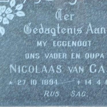 GASS Nicolaas, van 1894-1972