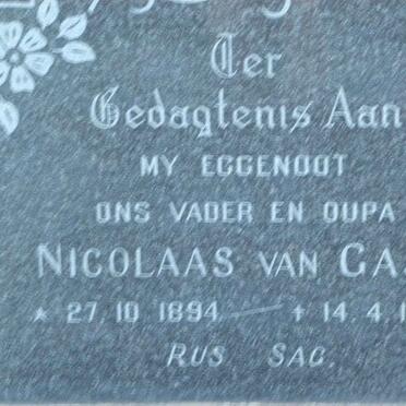 GASS Nicolaas, van 1894-1972