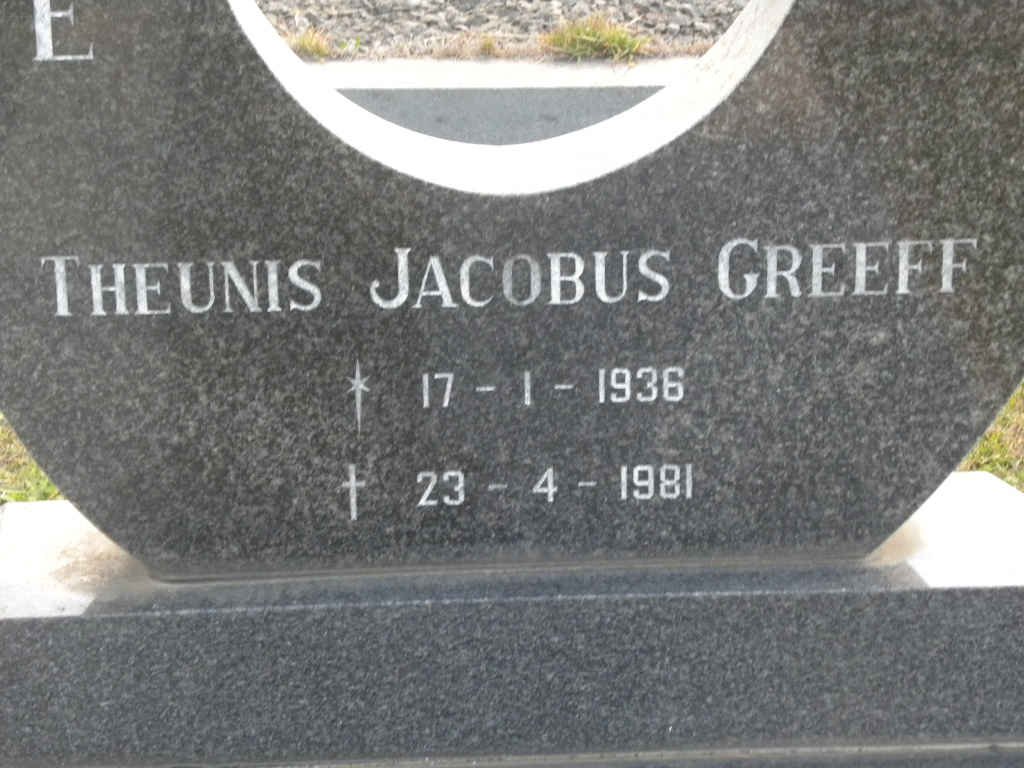 GREEFF Theunis Jacobus 1936-1981