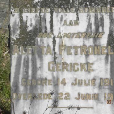 GERICKE Aletta Petronella 1915-1924