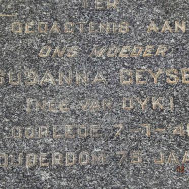 GEYSER Susanna nee VAN DYK -1941