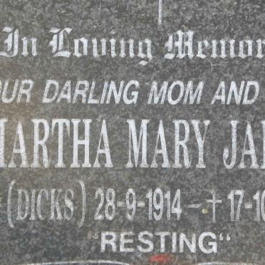 JAKINS Martha Mary nee DICKS 1914-1999