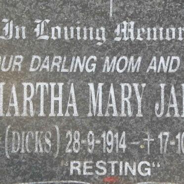 JAKINS Martha Mary nee DICKS 1914-1999