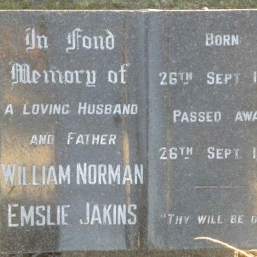 JAKINS William Norman Emslie 1885-1955