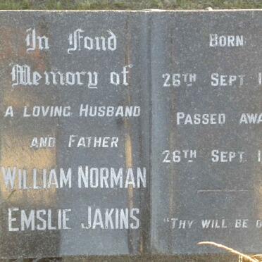 JAKINS William Norman Emslie 1885-1955