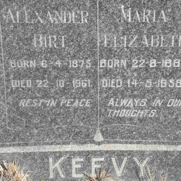 KEEVY Alexander Birt 1875-1961 &amp; Maria Elizabeth 1884-1958