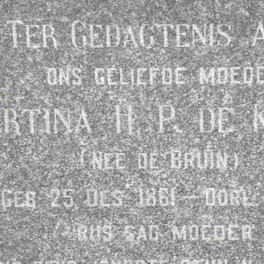 KLERK Gertina H.P., de nee DE BRUIN 1861-1899