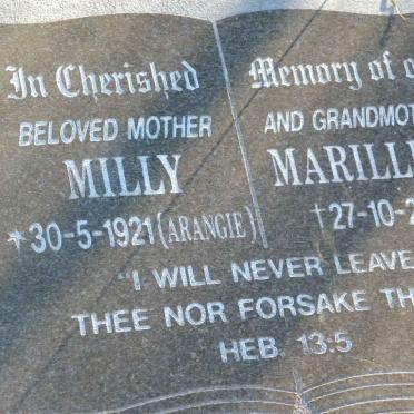 MARILLIER Milly nee ARANGIE 1921-2001