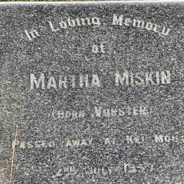 MISKIN Martha nee VORSTER -1957