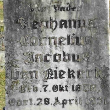 NIEKERK Stephanus Cornelius Jacobus, van 1858-1931