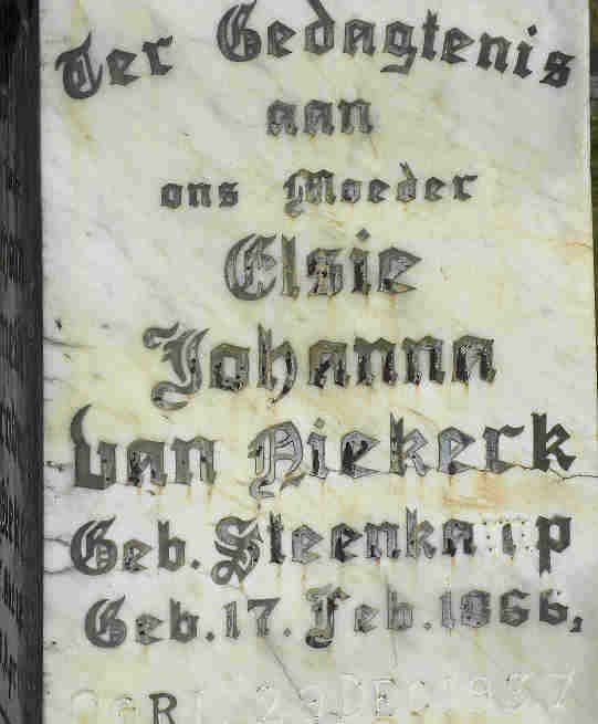 NIEKERK Elsie Johanna, van nee STEENKAMP 1866-1937