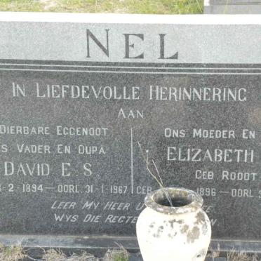 NEL David E.S. 1894-1967 &amp; Elizabeth J.A. ROODT 1896-1985