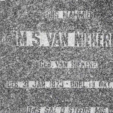 NIEKERK M.S., van nee VAN NIEKERK 1873-1952