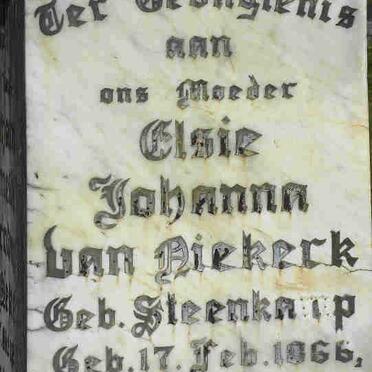 NIEKERK Elsie Johanna, van nee STEENKAMP 1866-1937