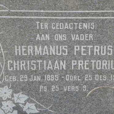 PRETORIUS Hermanus Petrus Christiaan 1885-1964