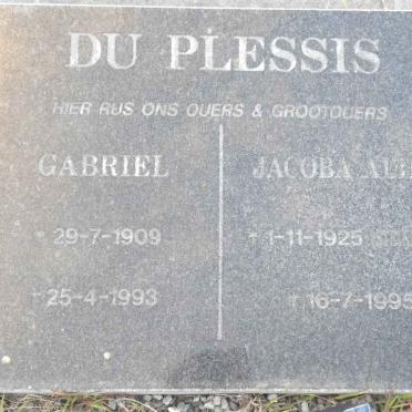 PLESSIS Gabriel, du 1909-1993 &amp; Jacoba Alida 1925-1995