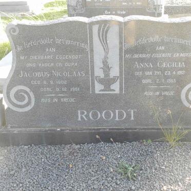ROODT Jacobus Nicolaas 1902-1981 &amp; Anna Cecilia VAN ZYL 1912-1965