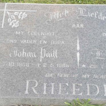 RHEEDER Johan Paul 1909-1986 &amp; Ella A. 1907-?