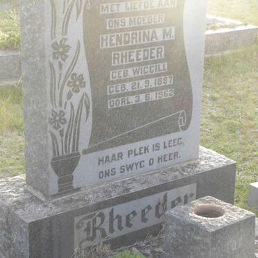 RHEEDER Hendrina M. nee WIGGIL 1887-1962