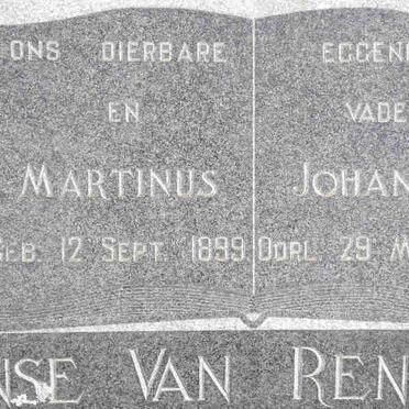 RENSBURG Martinus Johannes, Janse van 1899-1960