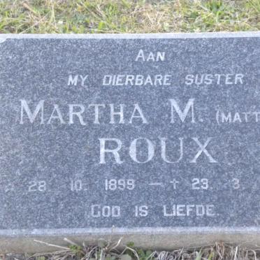 ROUX Martha M. 1899-1995