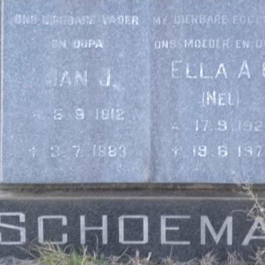 SCHOEMAN Jan J. 1912-1983 &amp; Ella A.C. NEL 1926-1972