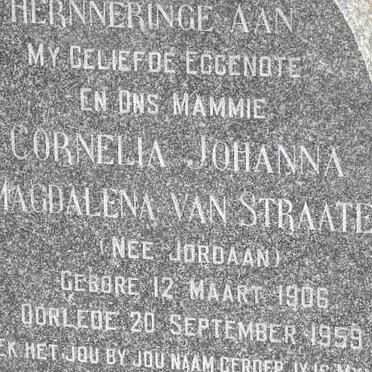STRAATEN Cornelia Johanna Magdalena, van nee JORDAAN 1906-1959