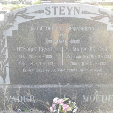 STEYN Hendrik Ernest 1881-1962 &amp; Maria Helena VAN DYK 1888-1963