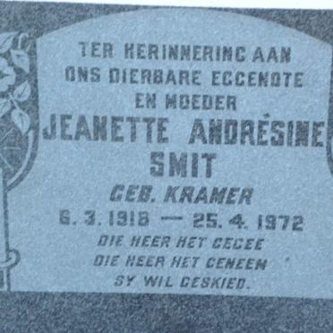 SMIT Jeanette Andresine nee KRAMER 1918-1972
